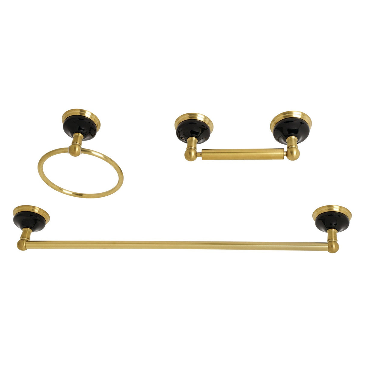 Water Onyx BAK911248BB 3-Piece Bathroom Hardware Set, Brushed Brass