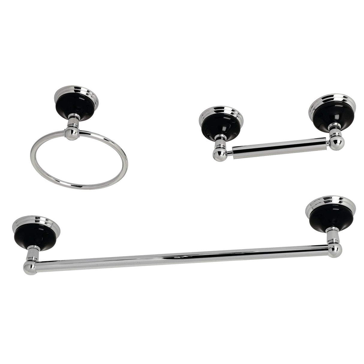Water Onyx BAK911248C 3-Piece Bathroom Hardware Set, Polished Chrome