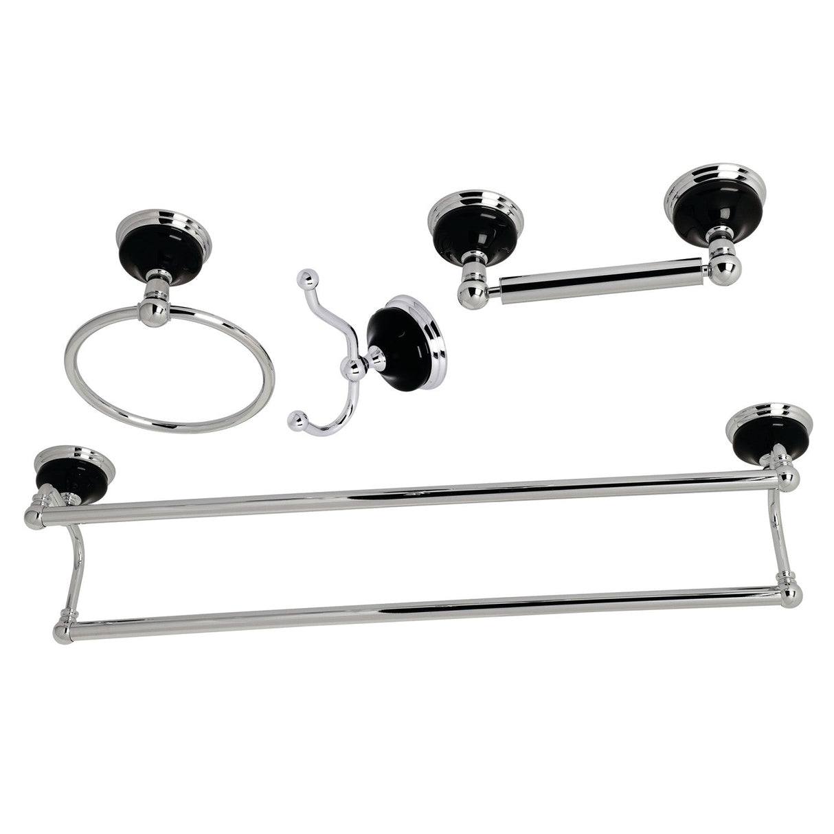 Water Onyx BAK9113478C 4-Piece Bathroom Hardware Set, Polished Chrome