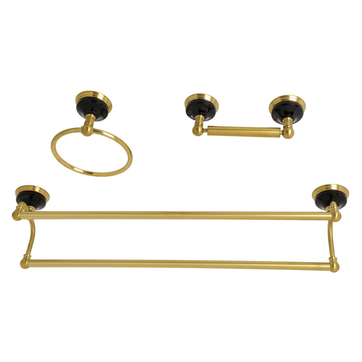 Water Onyx BAK911348BB 3-Piece Bathroom Hardware Set, Brushed Brass