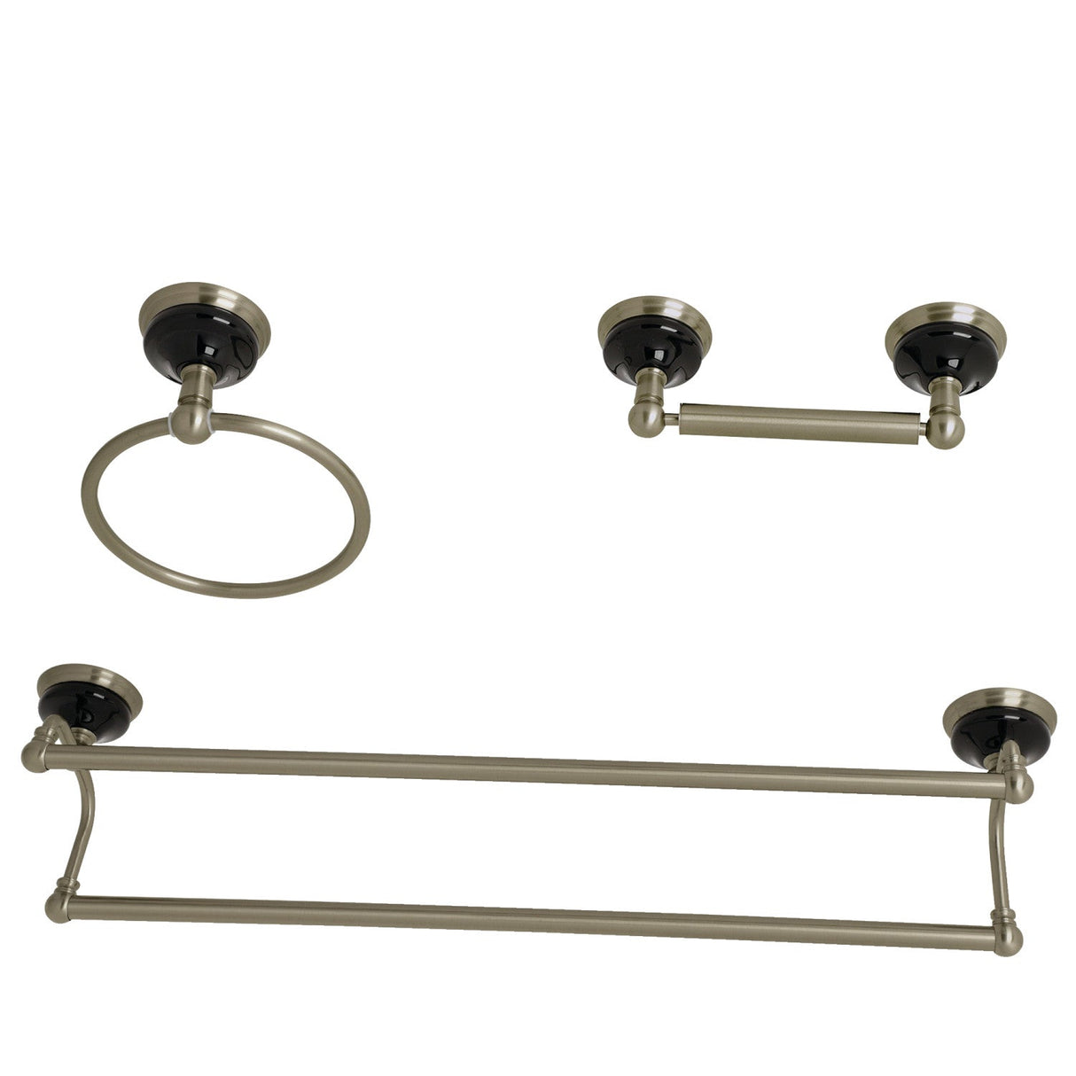 Water Onyx BAK911348BN 3-Piece Bathroom Hardware Set, Brushed Nickel