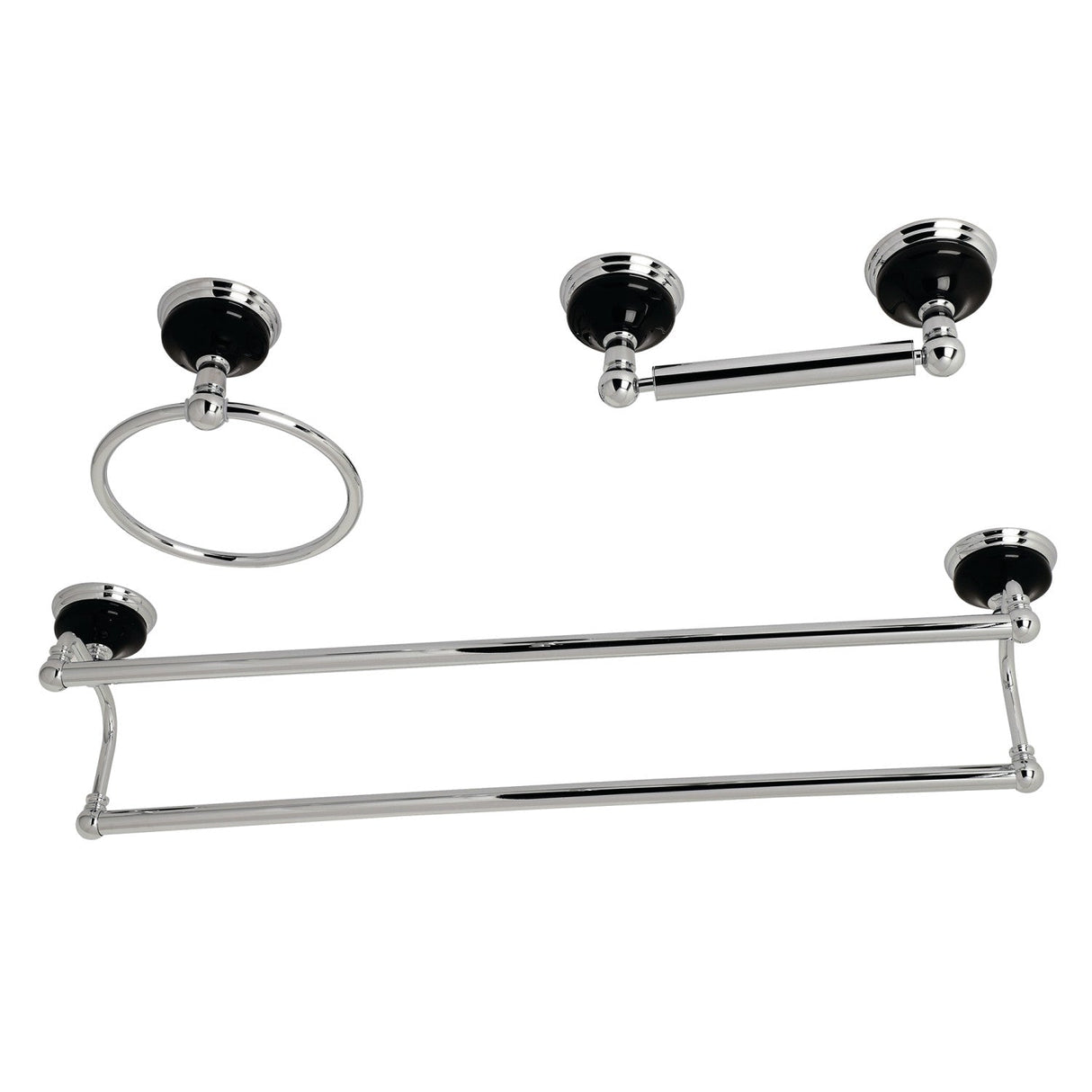 Water Onyx BAK911348C 3-Piece Bathroom Hardware Set, Polished Chrome