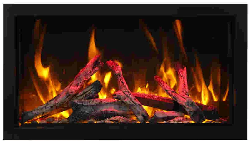 Amantii BI-60-DEEP-XT Panorama Deep & Xtra Tall Full View Smart Electric  - 60" Indoor /Outdoor WiFi Enabled  Fireplace, featuring a MultiFunction Remote, Multi Speed Flame Motor, Glass Media & a Black Trim