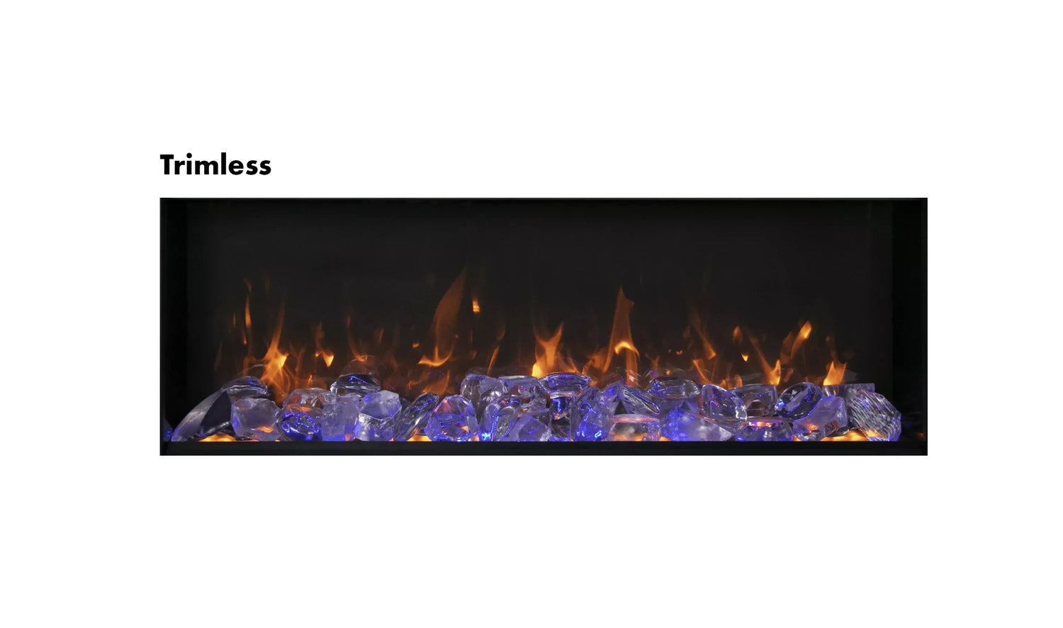 Amantii BI-40-XTRASLIM Panorama Xtraslim Full View Smart Electric  - 40" Indoor /Outdoor WiFi Enabled  Fireplace, featuring a MultiFunction Remote, Multi Speed Flame Motor, Glass Media & a Black Trim