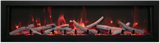 Amantii BI-72-DEEP-OD Panorama Deep Full View Smart Electric  - 72" Indoor /Outdoor WiFi Enabled Fireplace, featuring a MultiFunction Remote, Multi Speed Flame Motor, Glass Media & a Black Trim