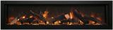 Amantii BI-40-DEEP-OD Panorama Deep Full View Smart Electric  - 40" Indoor /Outdoor WiFi Enabled Fireplace, featuring a MultiFunction Remote, Multi Speed Flame Motor, Glass Media & a Black Trim