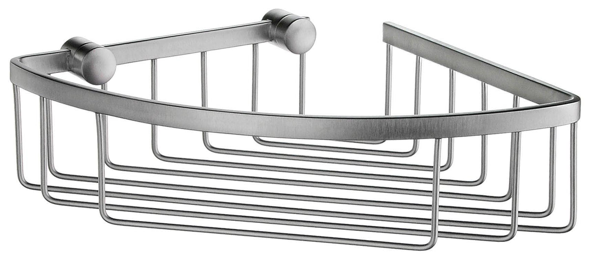 Smedbo Sideline Design Corner Shower Basket in Brushed Chrome