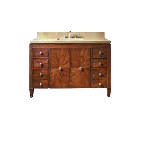 Avanity Brentwood 49 in. Vanity in New Walnut finish with Crema Marfil Marble Top