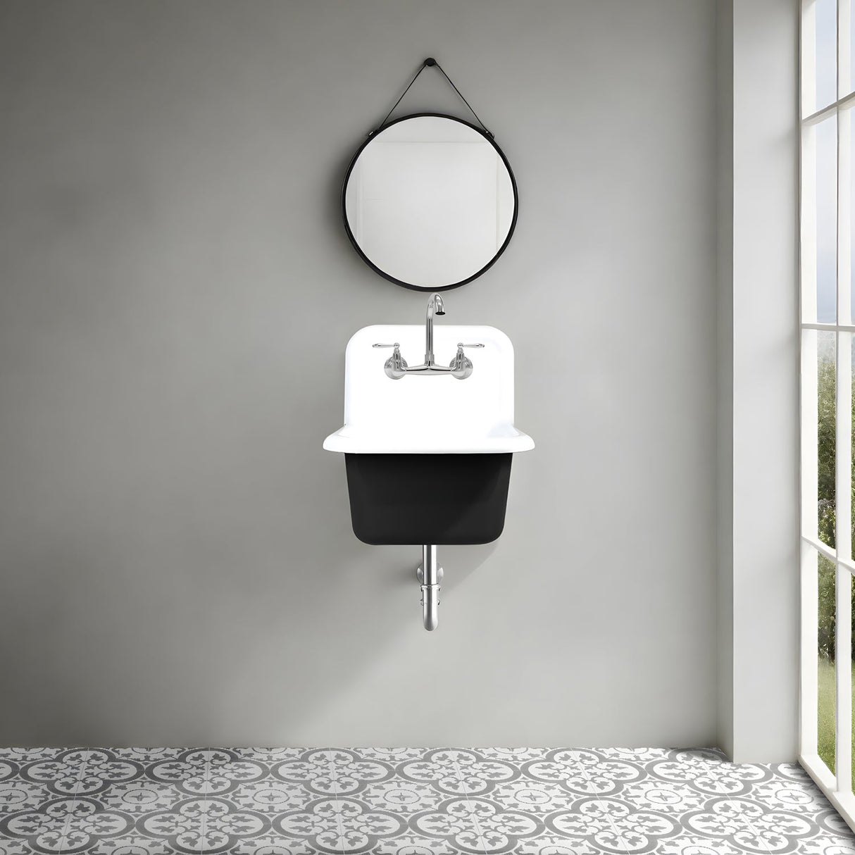 Iman 22" Cast Iron Wall-Mount Lavatory Sink