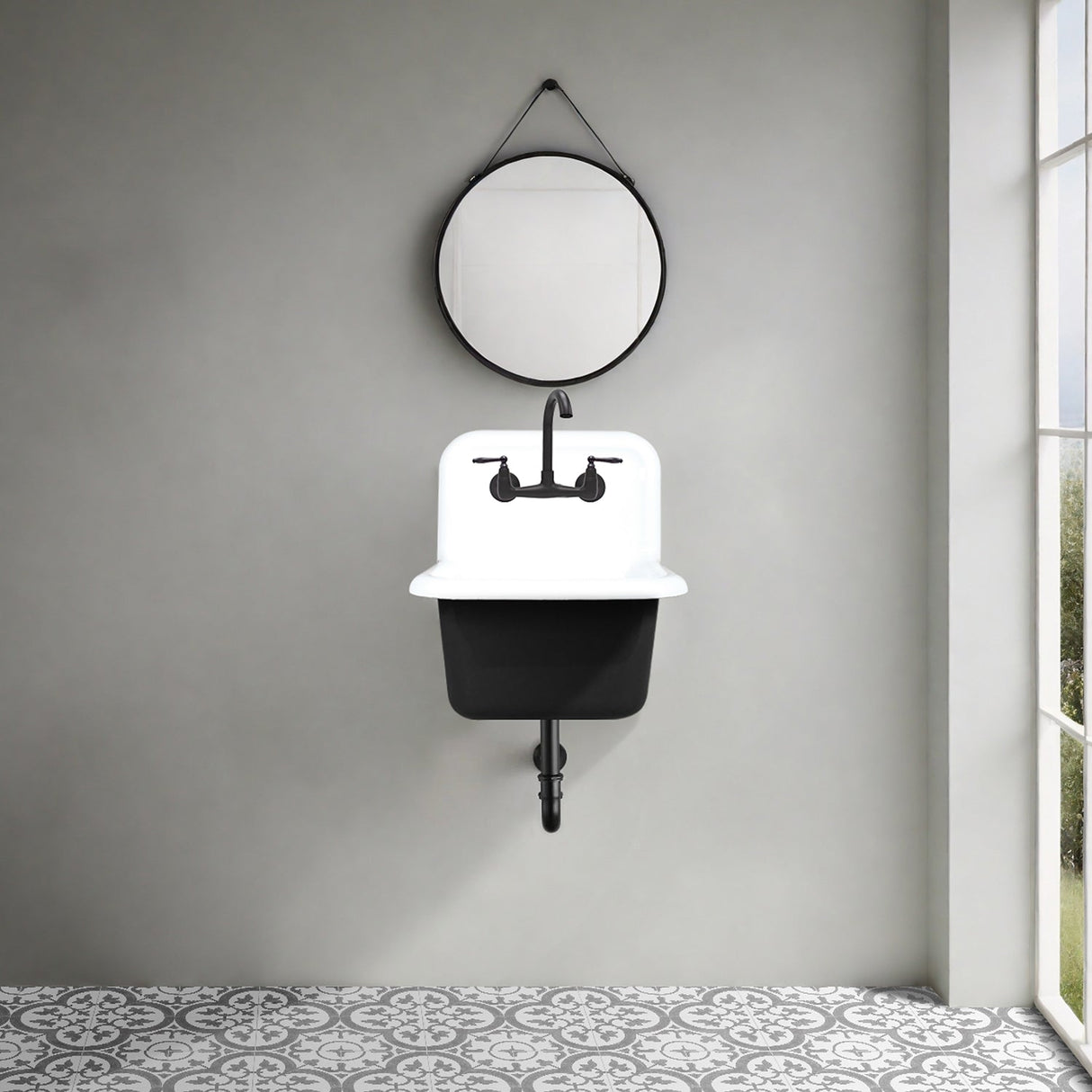 Iman 22" Cast Iron Wall-Mount Lavatory Sink