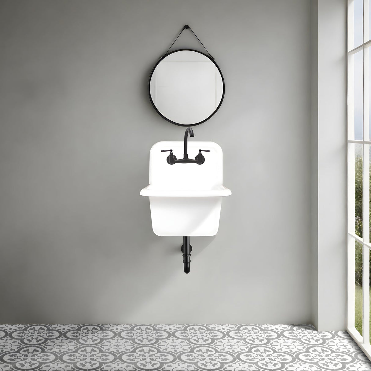 Iman 22" Cast Iron Wall-Mount Lavatory Sink