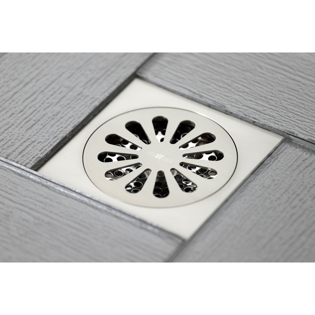 Watercourse BSF4161BN 4-Inch Square Grid Shower Drain with Hair Catcher, Brushed Nickel
