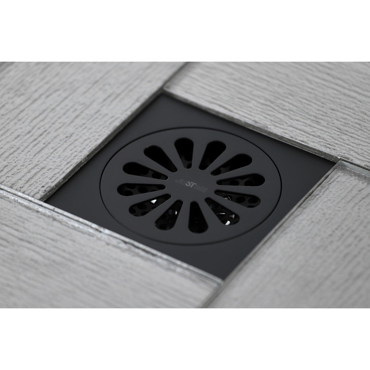 Watercourse BSF4161MB 4-Inch Square Grid Shower Drain with Hair Catcher, Matte Black