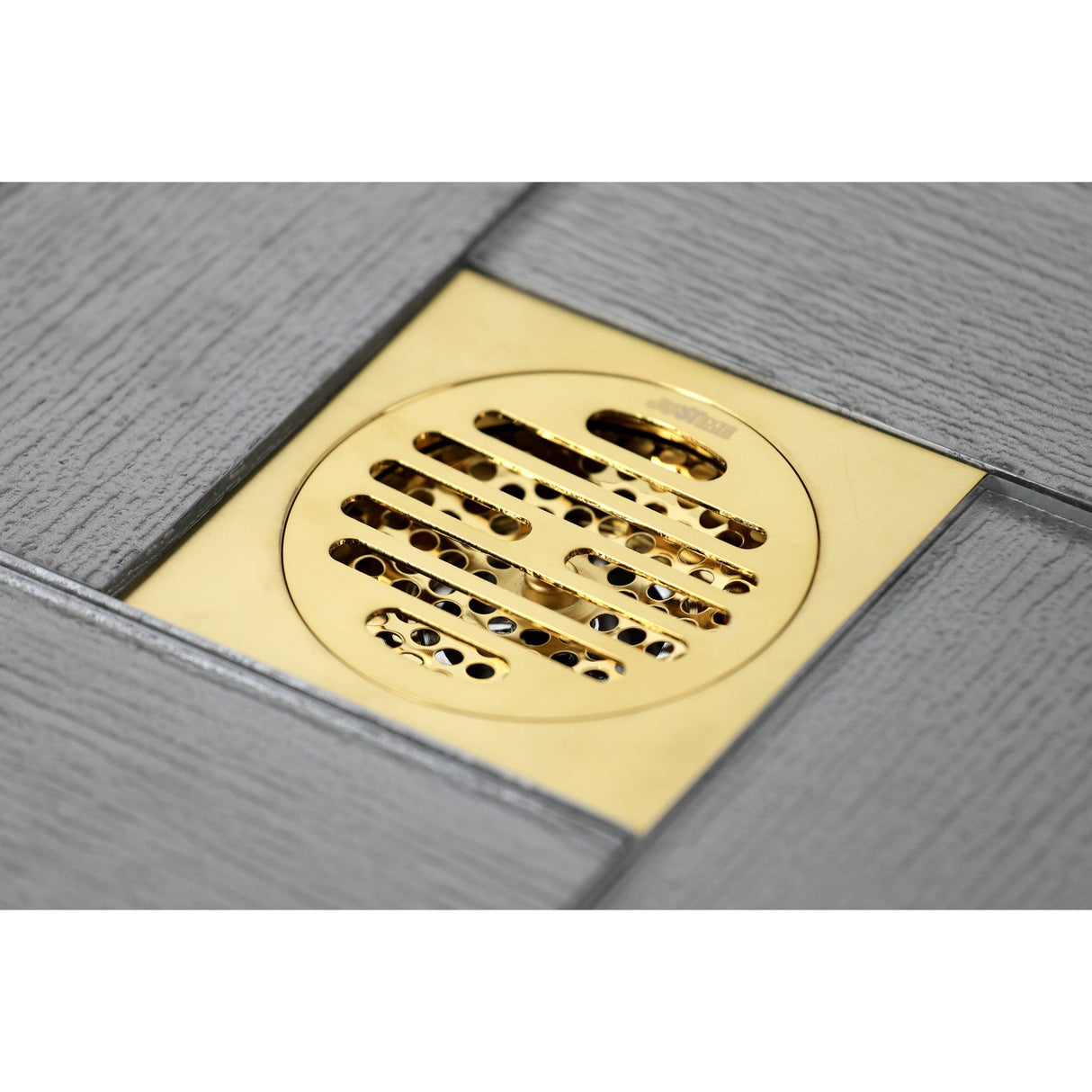 Watercourse BSF4262BB 4-Inch Square Grid Shower Drain with Hair Catcher, Brushed Brass