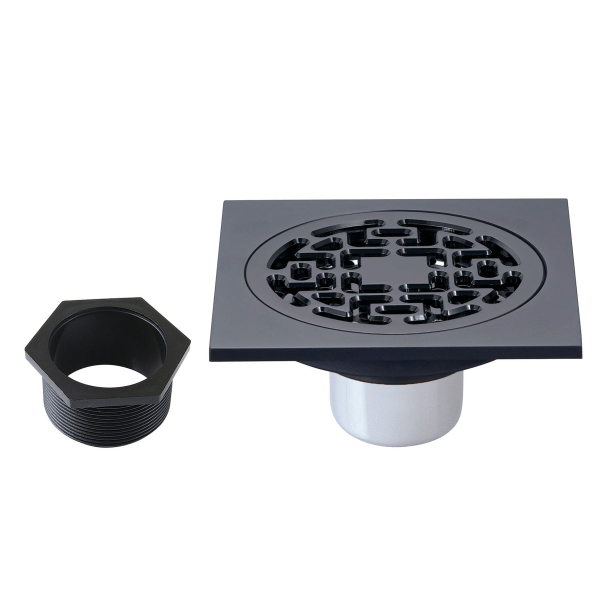 Watercourse BSF4272MB 4-Inch Square Brass Shower Drain, Matte Black