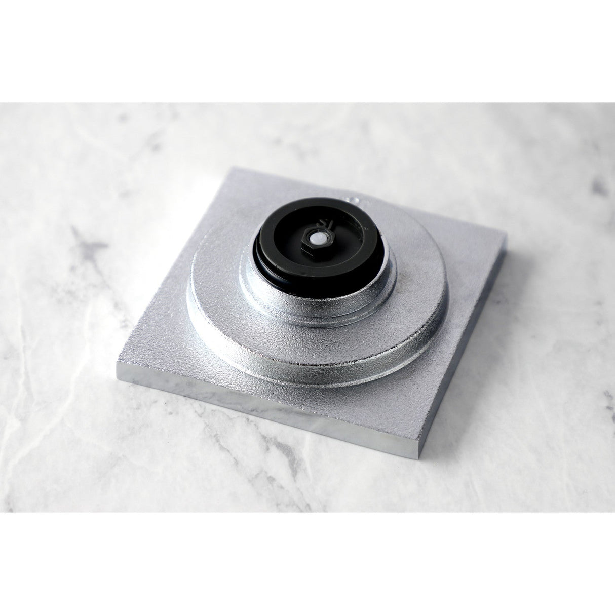 Watercourse BSF6310C 4-Inch Square Grid Shower Drain with Hair Catcher, Polished Chrome