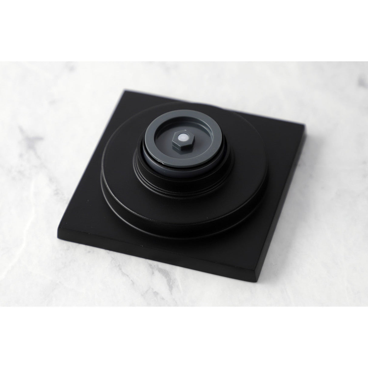 Watercourse BSF6310MB 4-Inch Square Grid Shower Drain with Hair Catcher, Matte Black