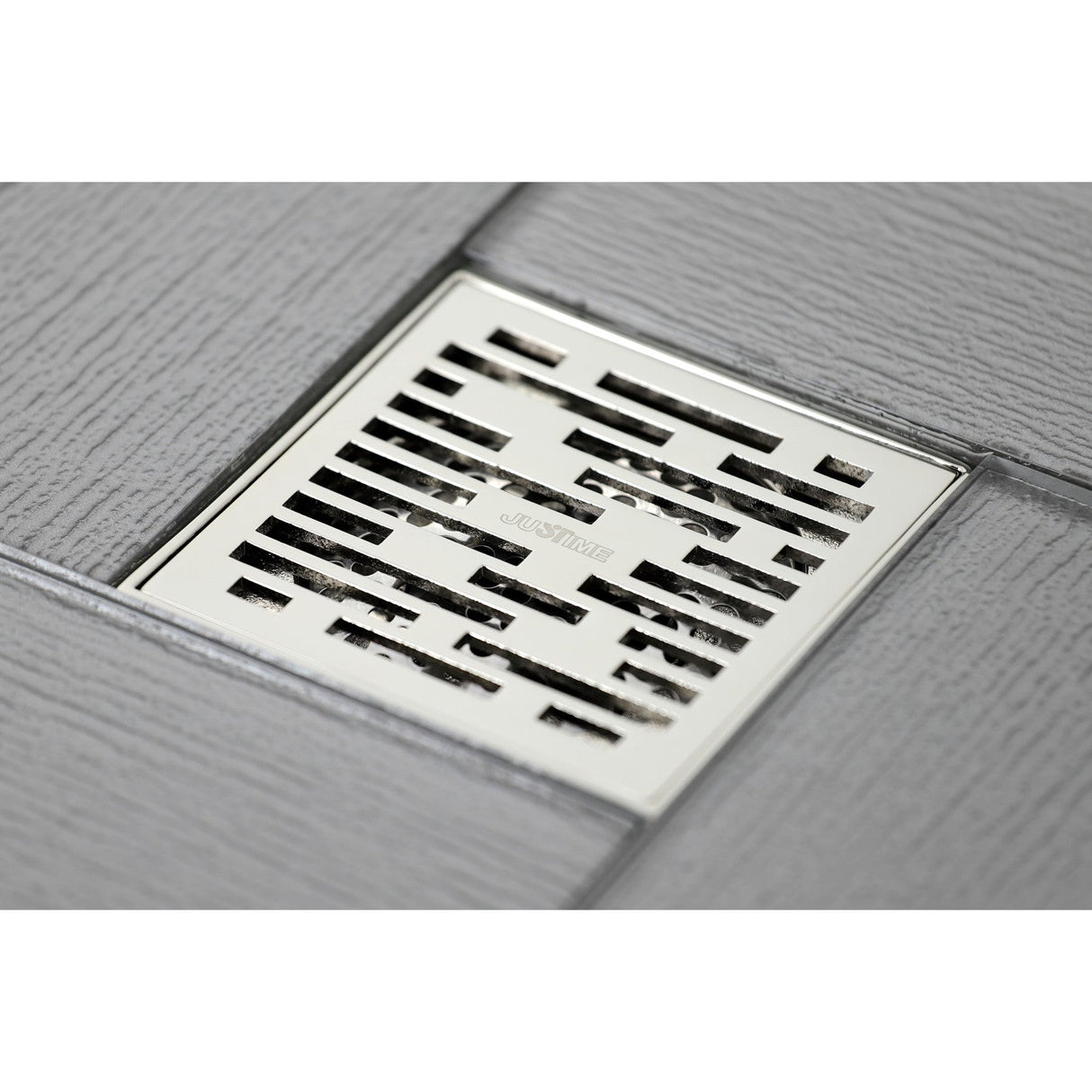 Watercourse BSF6310PN 4-Inch Square Grid Shower Drain with Hair Catcher, Polished Nickel