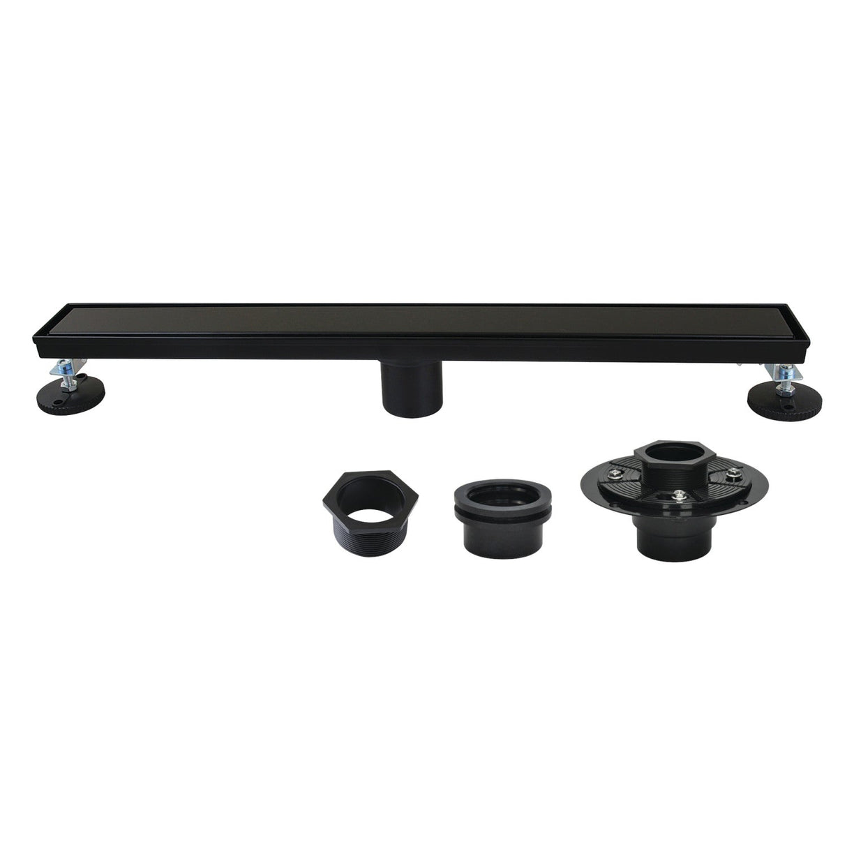 Watercourse BSFK2420 24-Inch Stainless Steel Linear Shower Drain with Flange, Matte Black