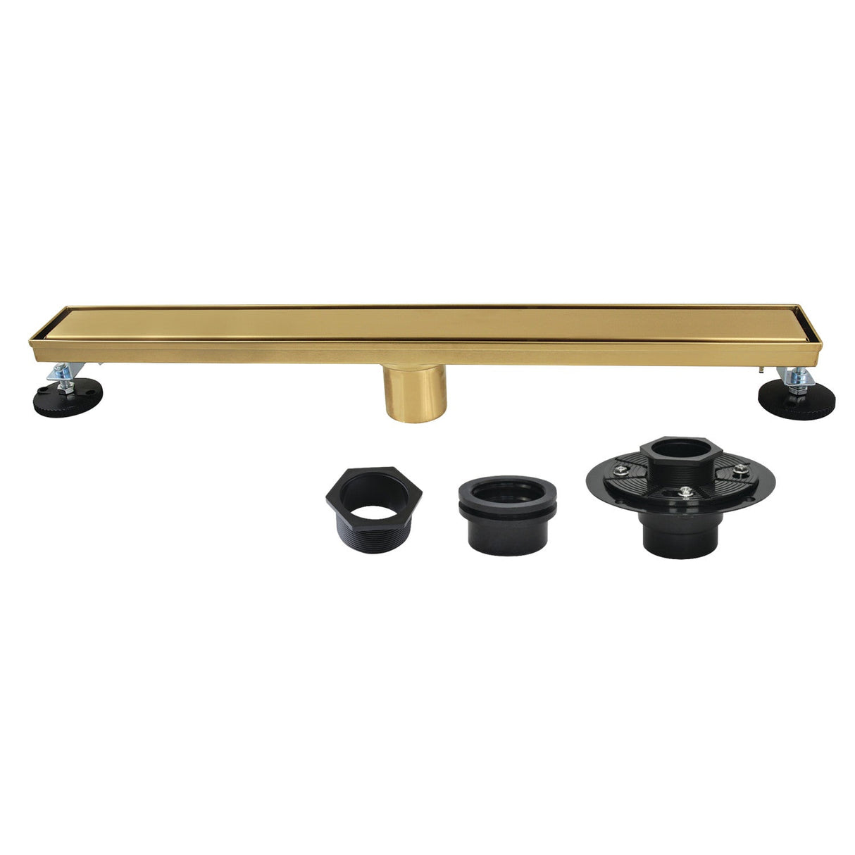 Watercourse BSFK2427 24-Inch Stainless Steel Linear Shower Drain with Flange, Brushed Brass