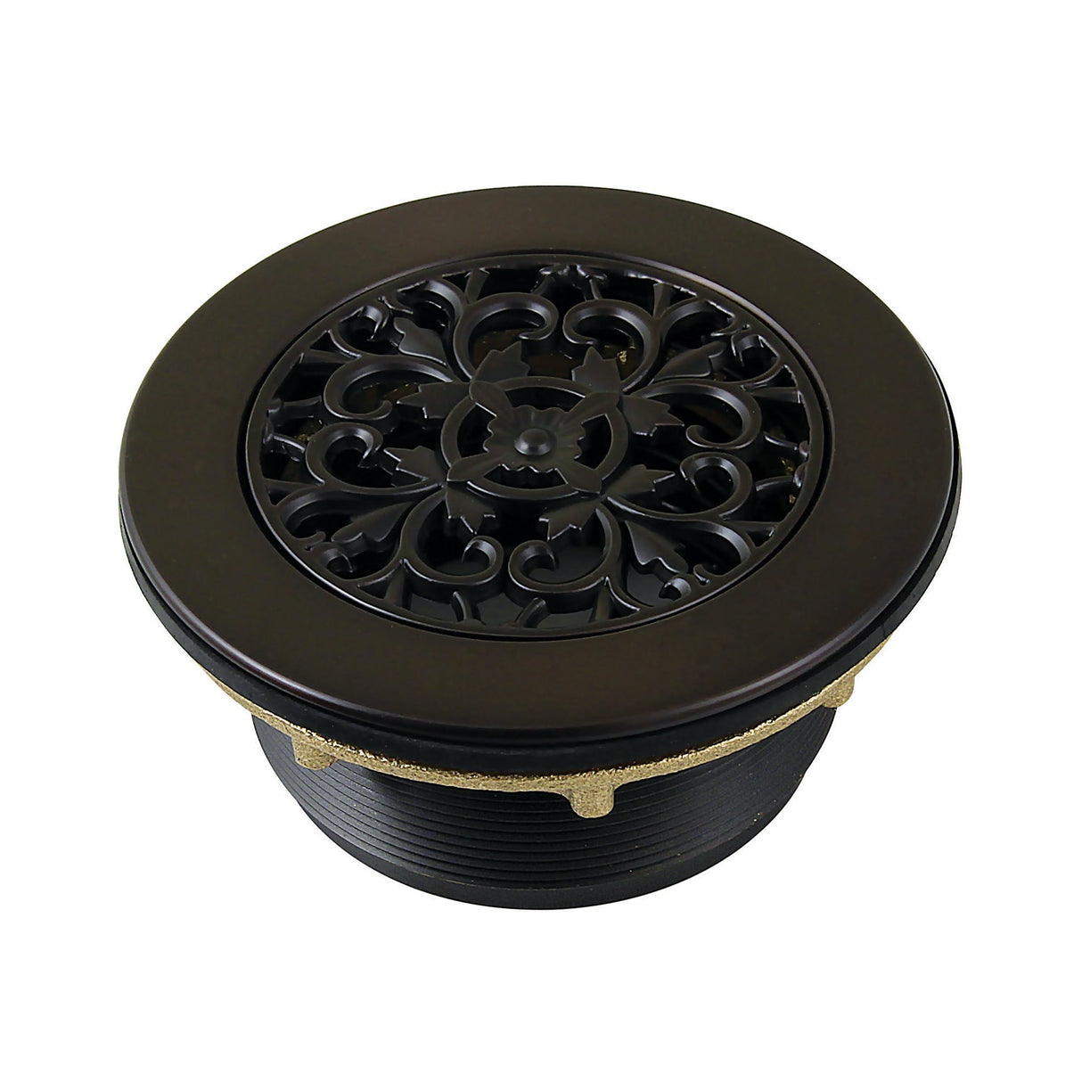 Watercourse BSFT4135 4-1/4 Inch Round Brass Shower Base Drain, Oil Rubbed Bronze