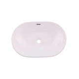 DAX Ceramic Oval Single Bowl Bathroom Vessel Basin, White BSN-243C