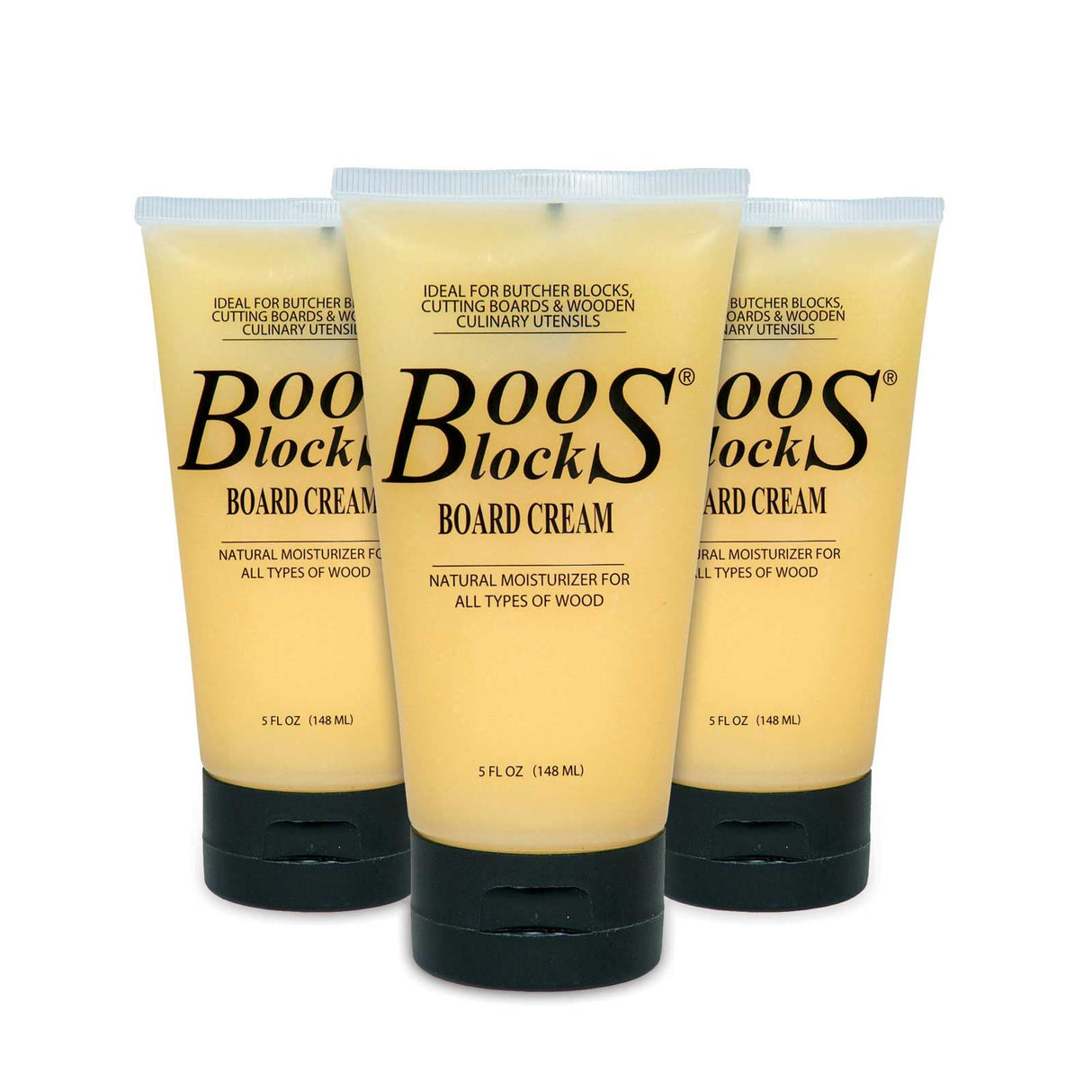 John Boos BWC-3 5 Oz All Natural Beeswax Moisture Cream for Wood Cutting Boards, Chopping Block & Countertops, Food Safe Charcuterie Essential (3 Pack) BOOS BEESWAX CREAM-3 PACK
