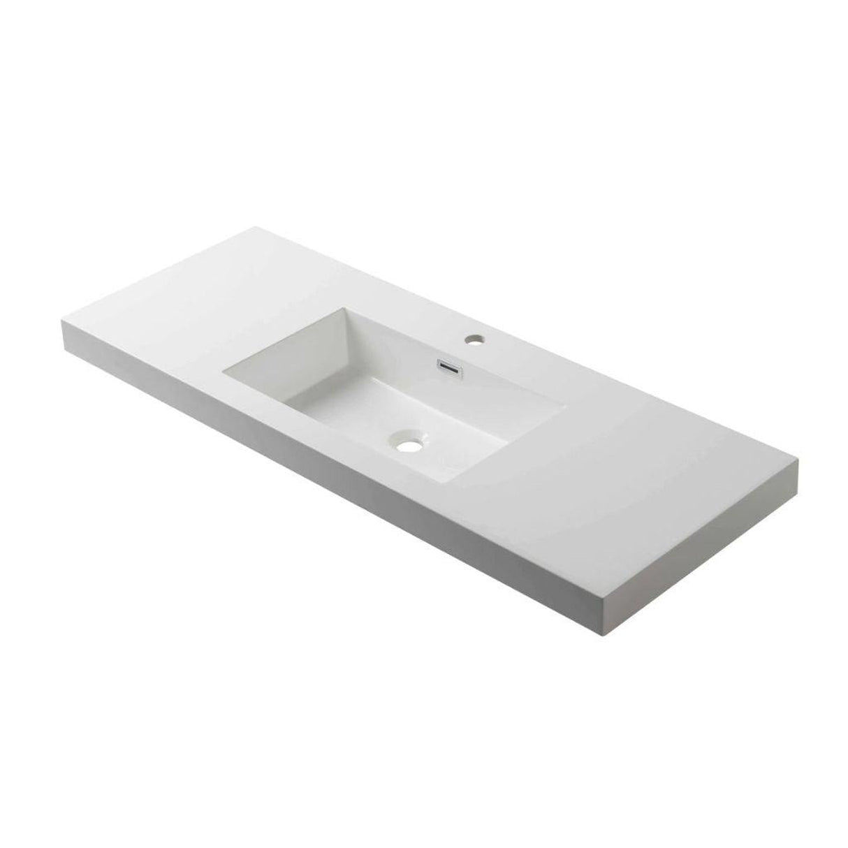 Blossom 48" x 18" White Rectangular Acrylic Vanity Top With Integrated Single Sink And Overflow