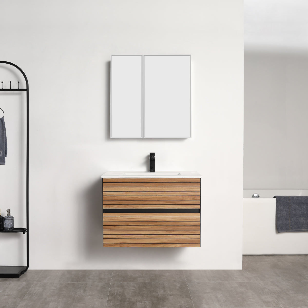 Blossom Annecy 30" Maple Strip Single Sink Vanity Base