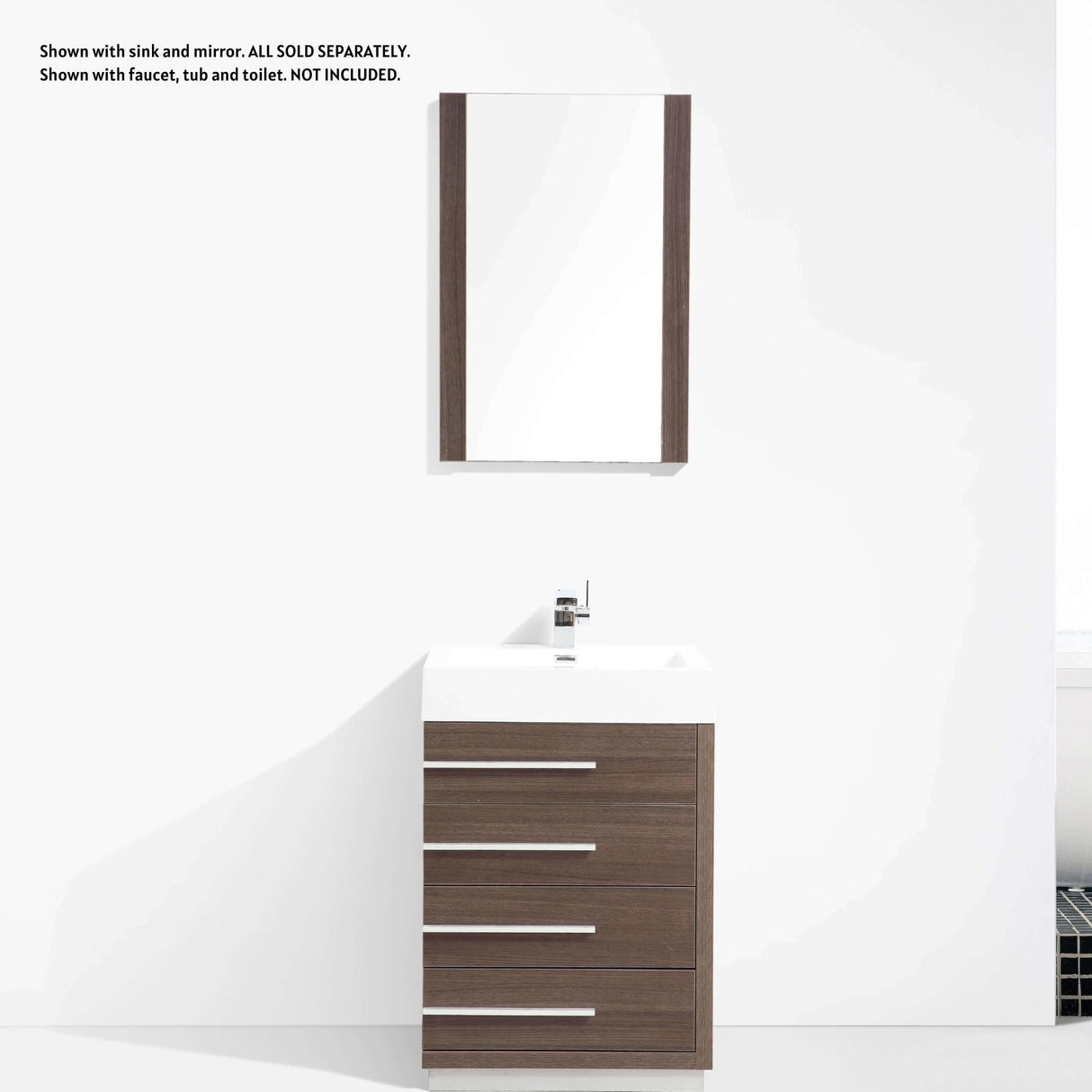 Blossom Barcelona 30" 4-Drawer Gray Oak Freestanding Vanity Base