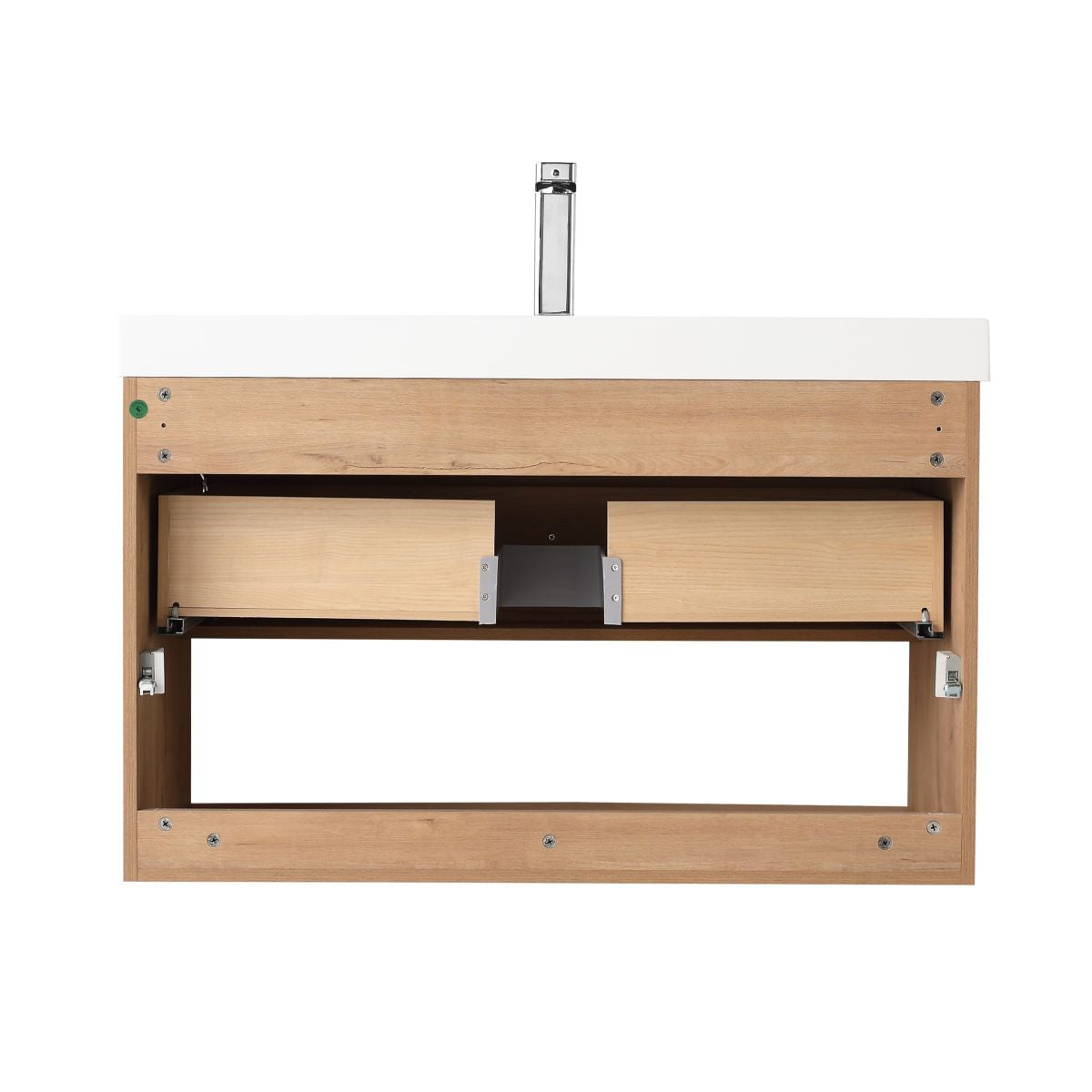 Blossom Bergen 36" Classic Oak Vanity With Dual LED Lights and Open Shelf