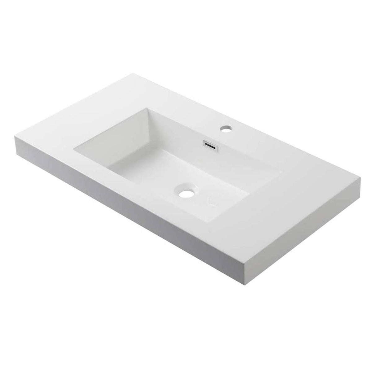 Blossom Berlin 24" 2-Drawer Glossy White & Glossy Grey Wall-Mounted Vanity Set With Acrylic Top And Integrated Single Sink