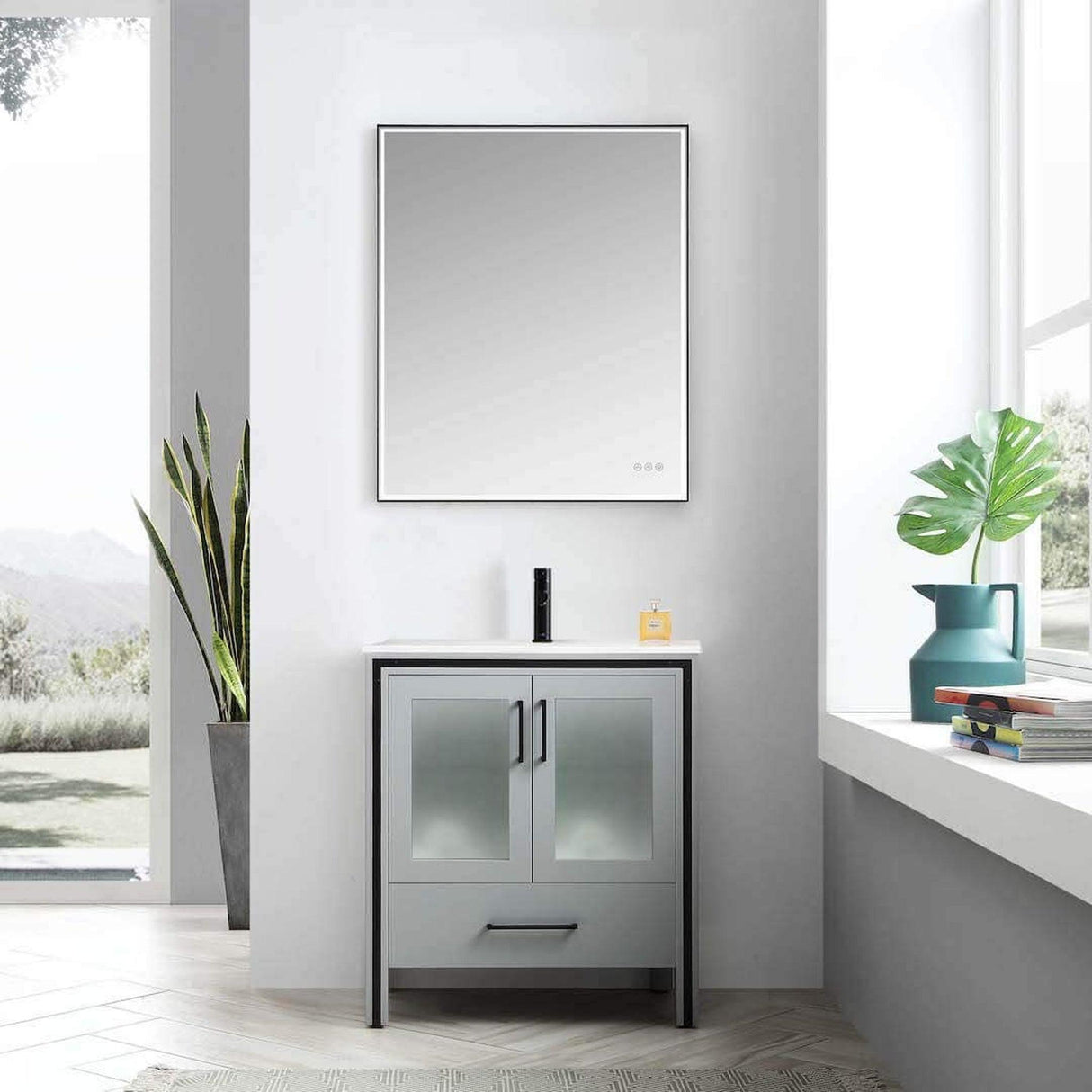 Blossom Birmingham 30" 2-Door 1-Drawer Matte Gray Freestanding Vanity Base