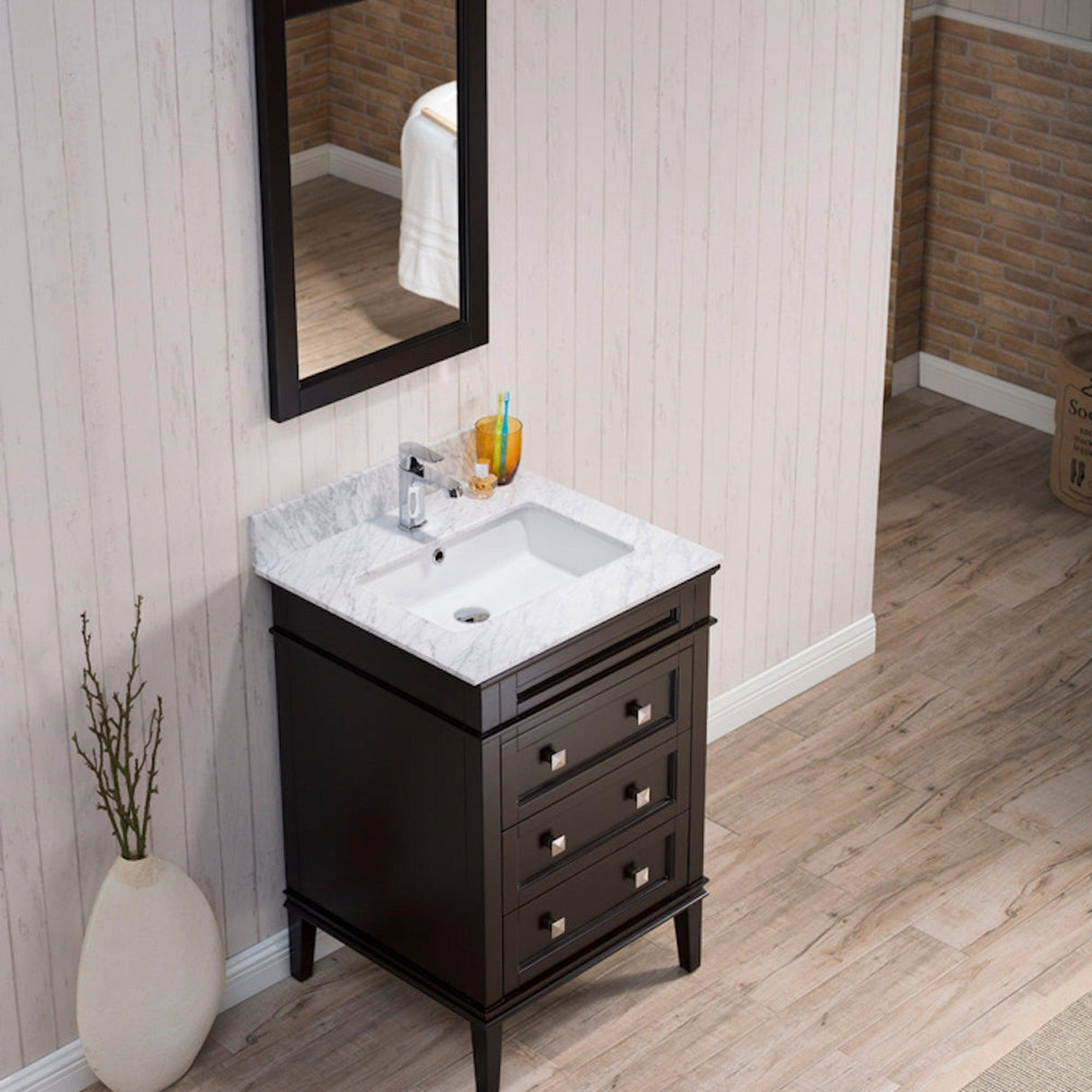 Blossom Bordeaux 24" 3-Drawer Espresso Freestanding Vanity Base