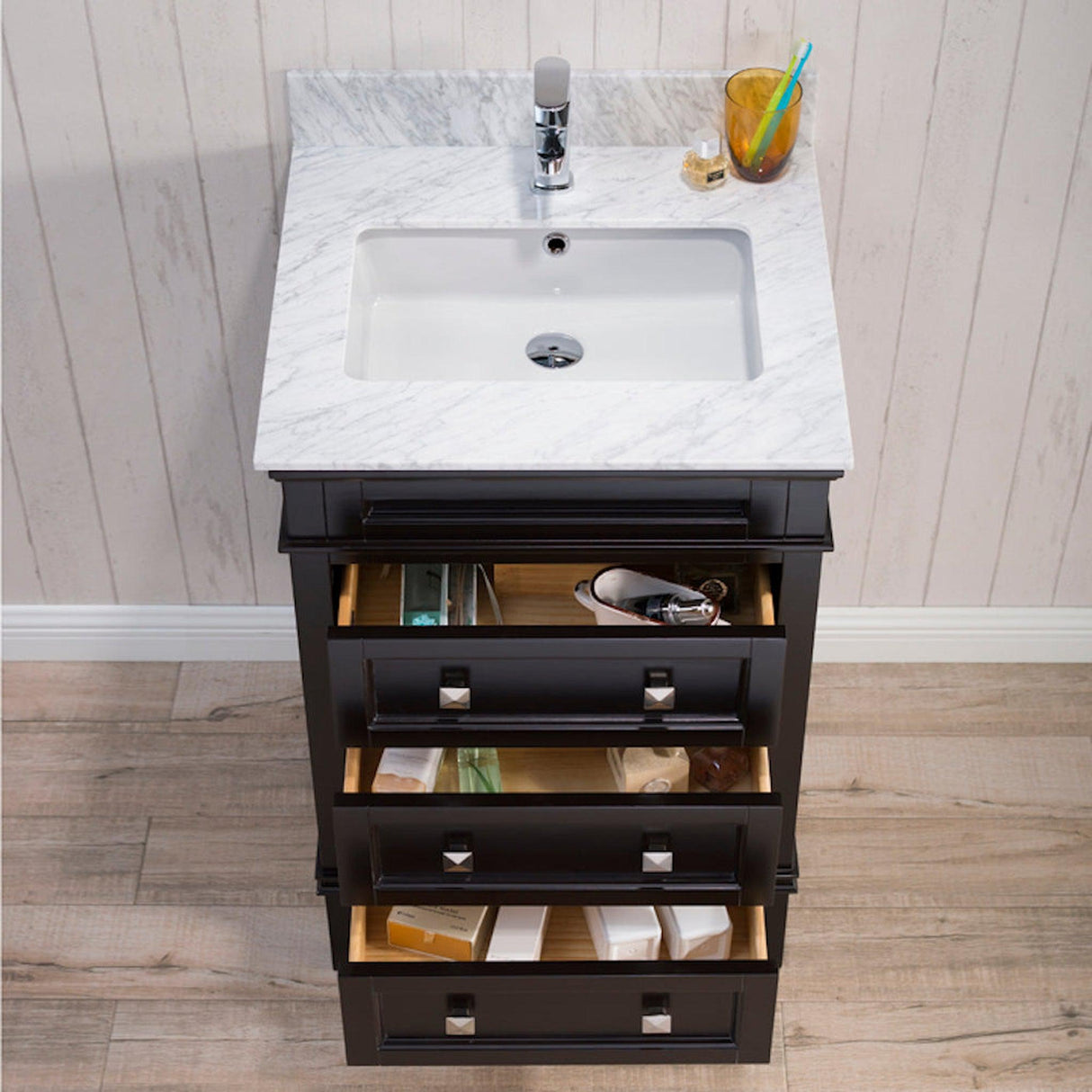 Blossom Bordeaux 24" 3-Drawer Espresso Freestanding Vanity Base