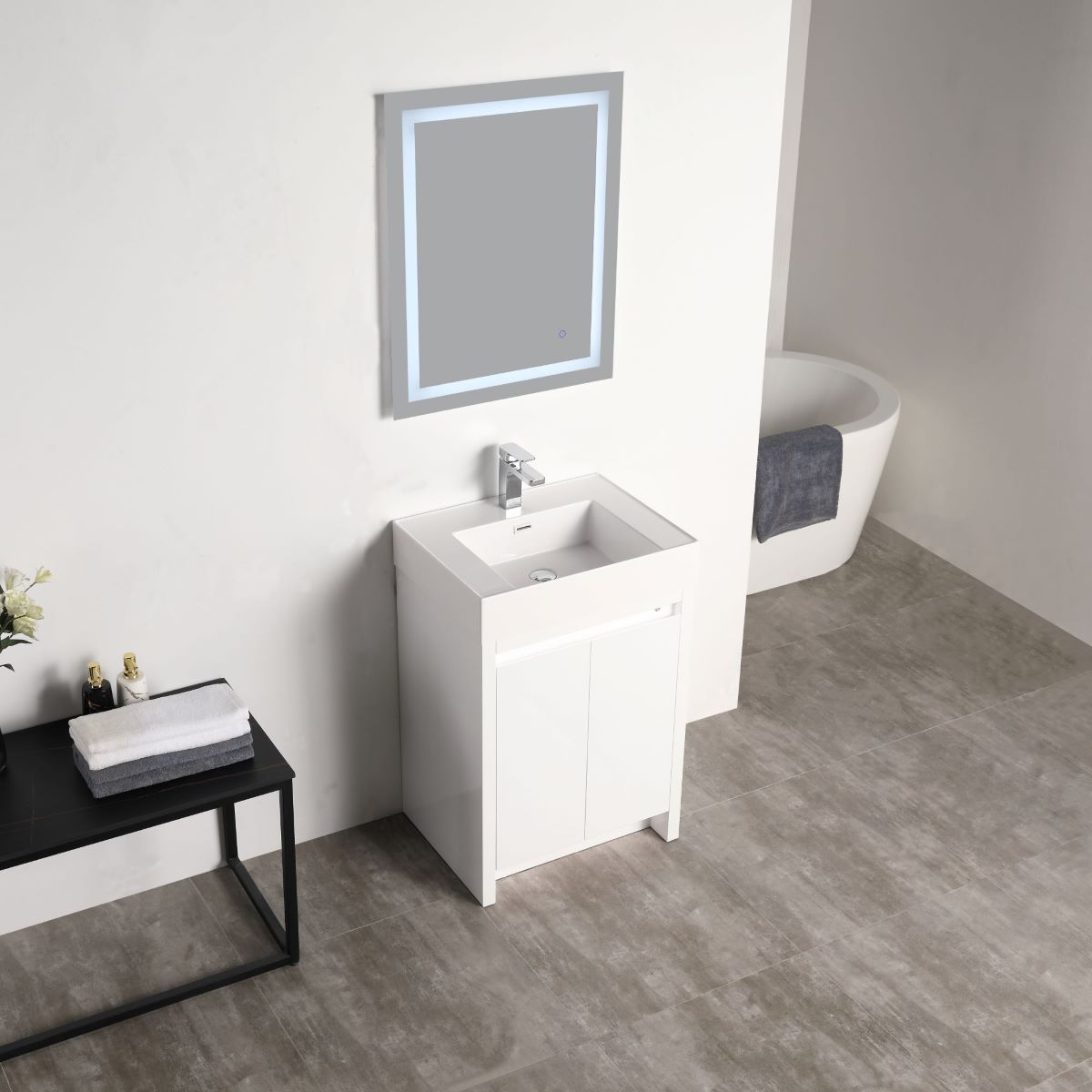 Blossom Capri 24" Glossy White Vanity With Dual LED Lights