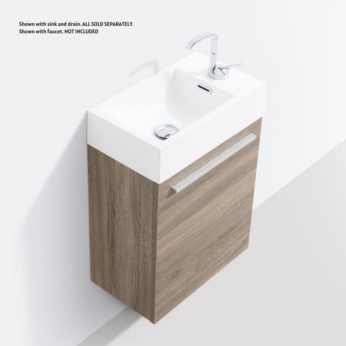 Blossom Colmar 18" 1-Door Cart Oak Wall-Mounted Vanity Base