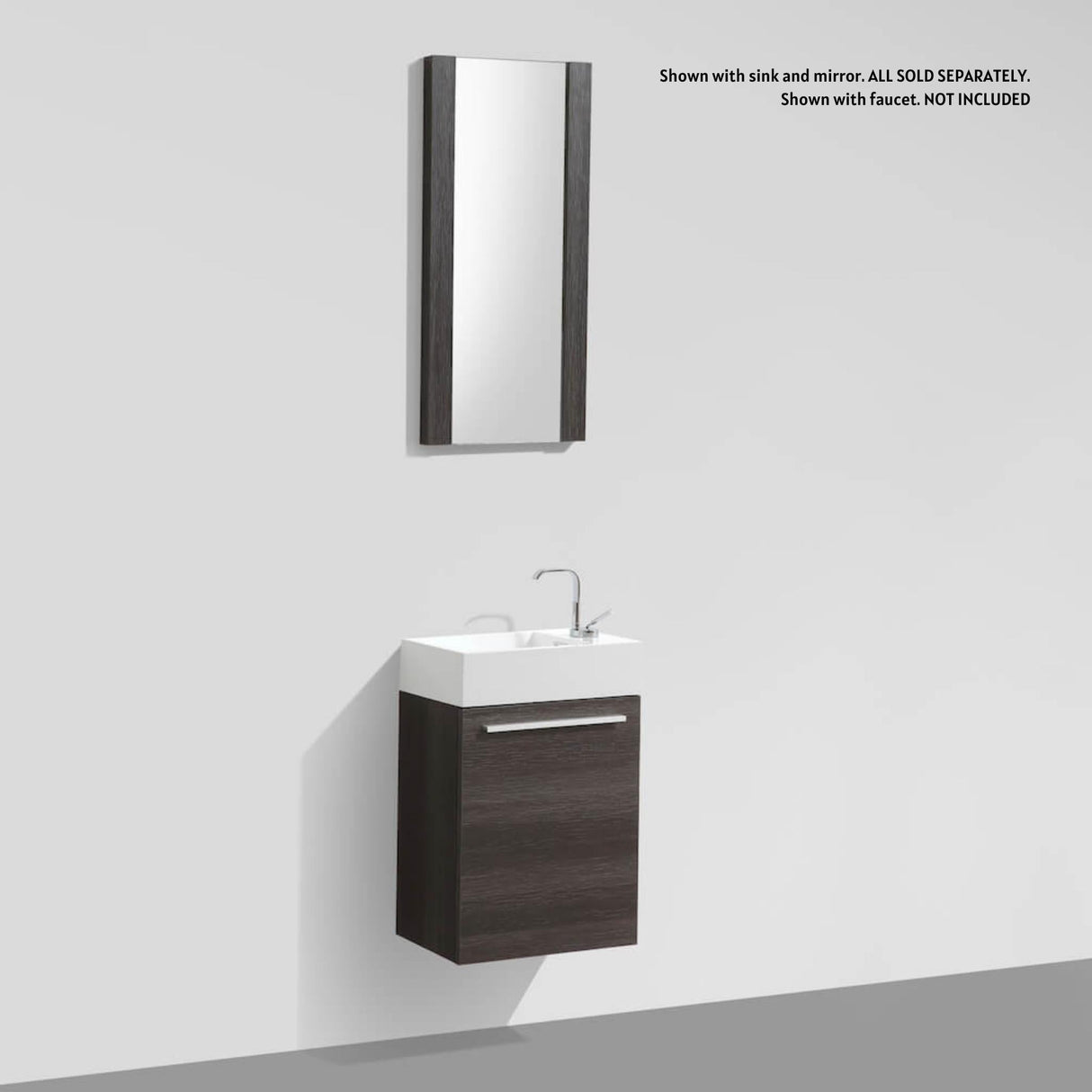 Blossom Colmar 18" 1-Door Dark Oak Wall-Mounted Vanity Base