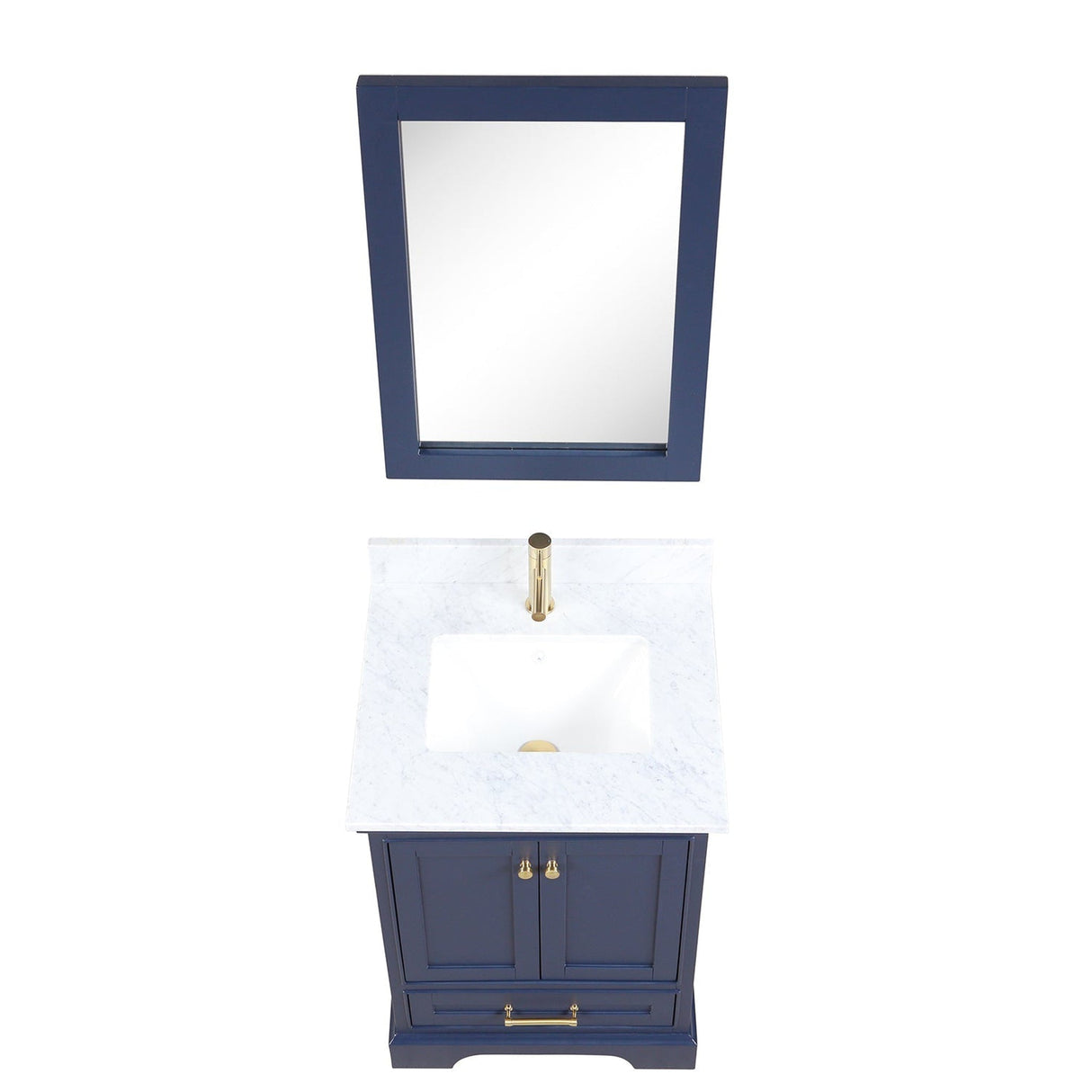 Blossom Copenhagen 24" 2-Door 1-Drawer Navy Blue Freestanding Solid Wood Single Vanity Base