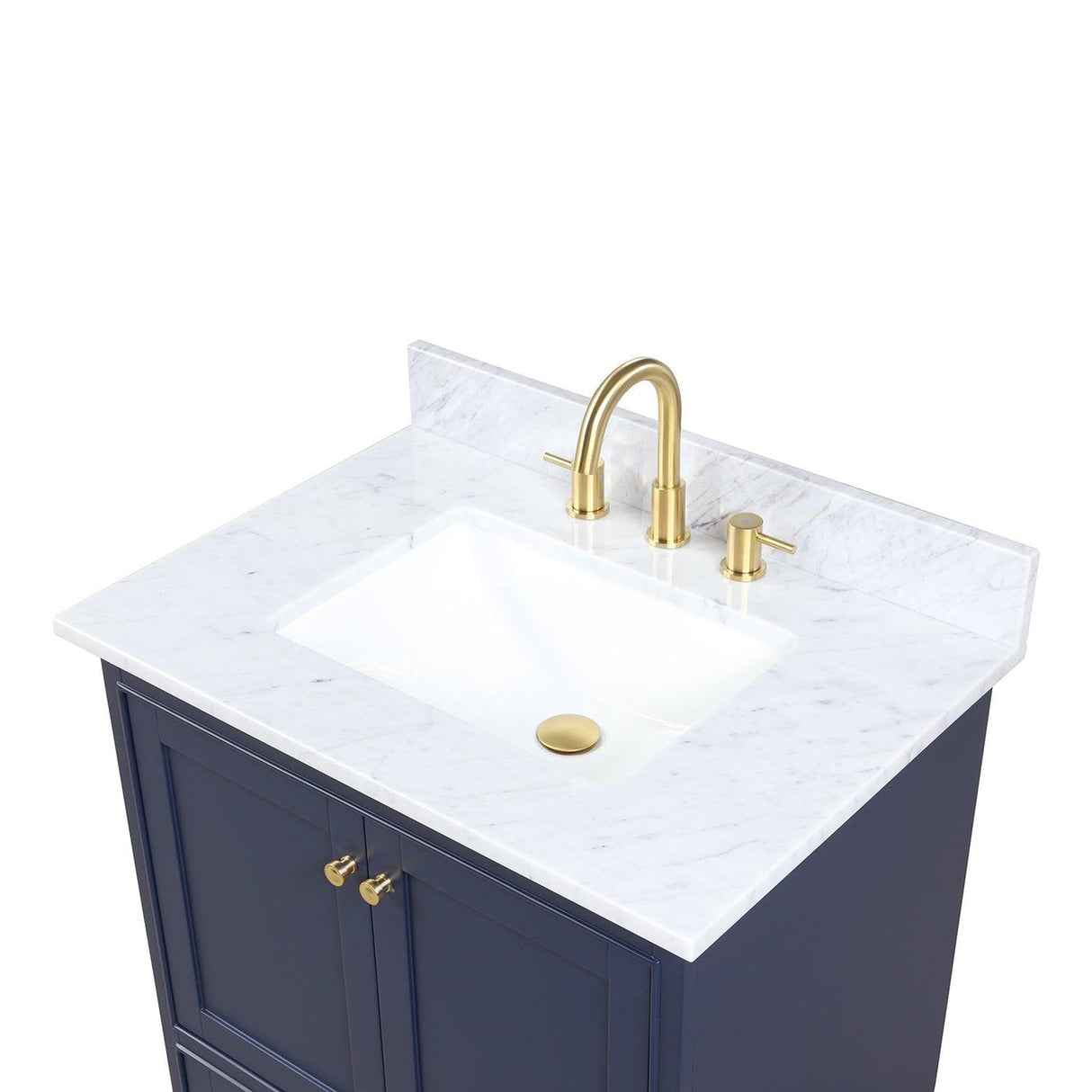 Blossom Copenhagen 30" 2-Door 1-Drawer Navy Blue Freestanding Solid Wood Single Vanity Base