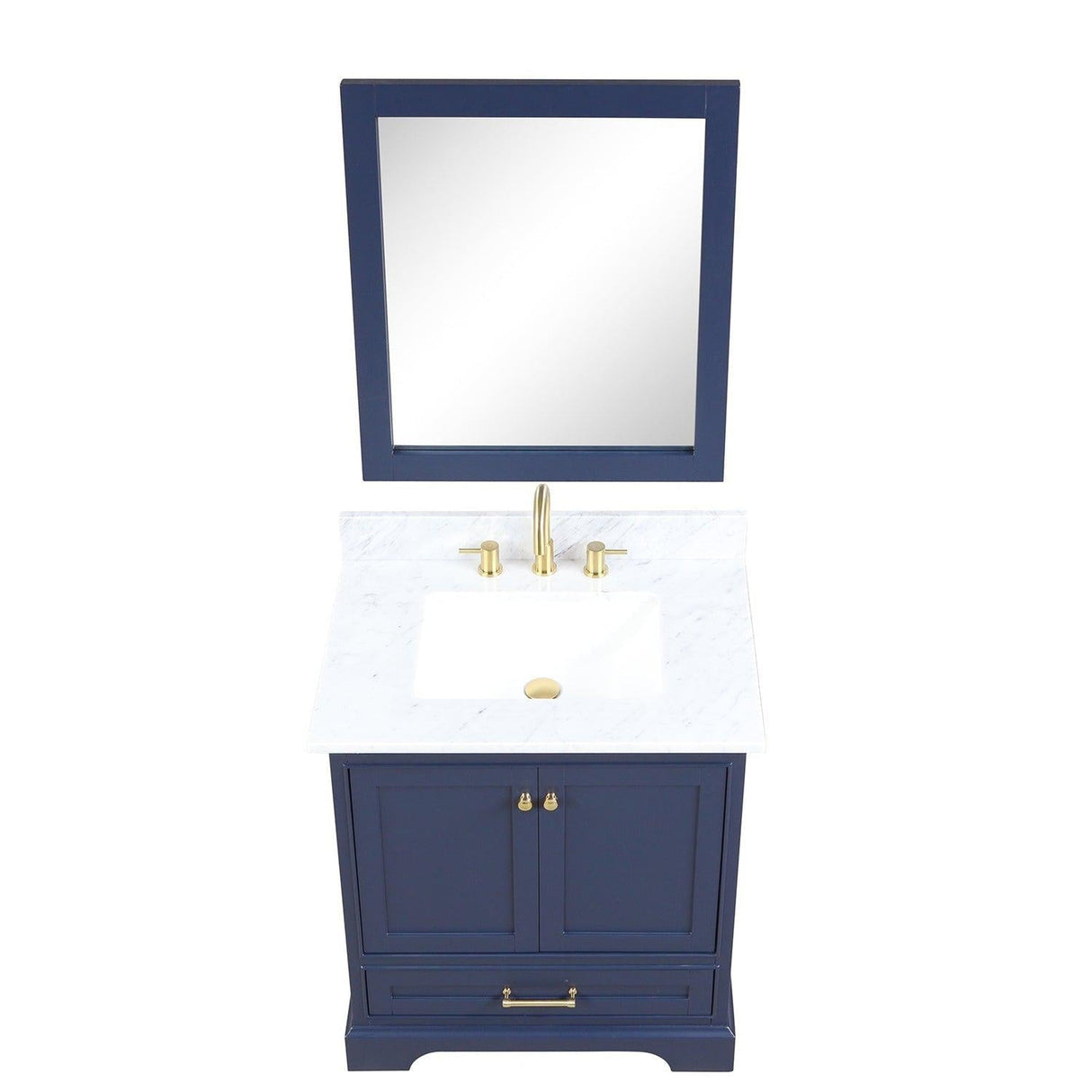 Blossom Copenhagen 30" 2-Door 1-Drawer Navy Blue Freestanding Solid Wood Single Vanity Base