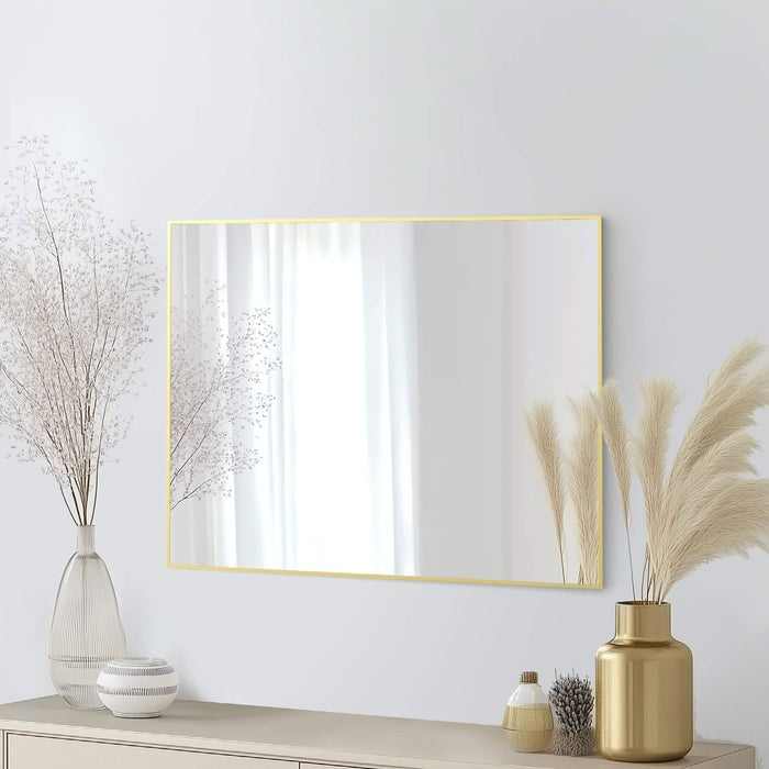 Blossom FM1 30"x36" Brush Gold Rectangular Sleek Durable Metal Framed Mirror