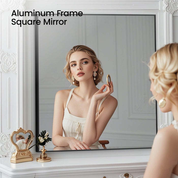 Blossom FM1 36"x36" Matte Black Rectangular Sleek Durable Metal Framed Mirror