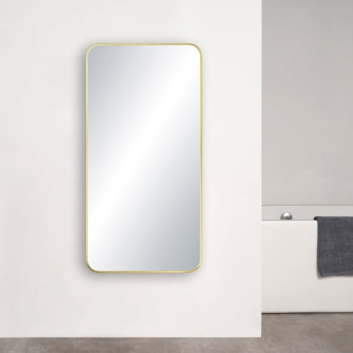Blossom FM2 18"x36" Brush Gold Square Sleek Durable Metal Framed Mirror