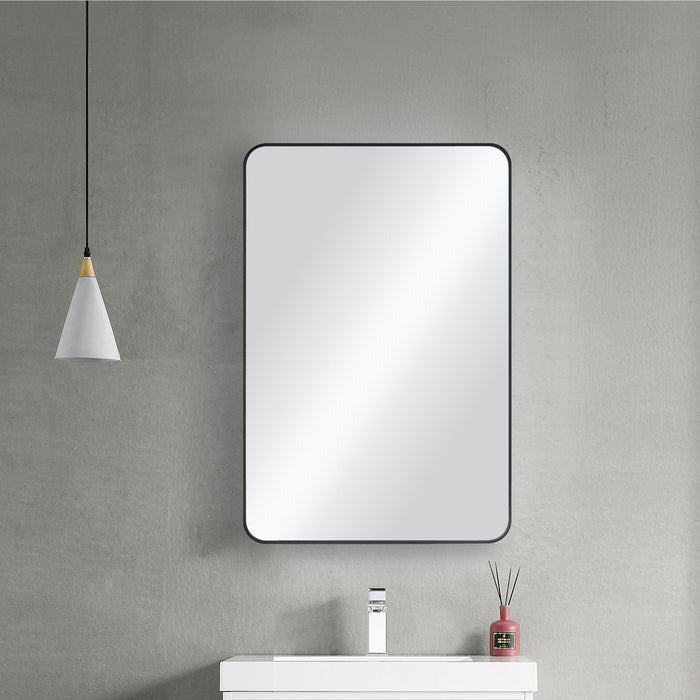 Blossom FM2 24"x36" Matte Black Square Sleek Durable Metal Framed Mirror
