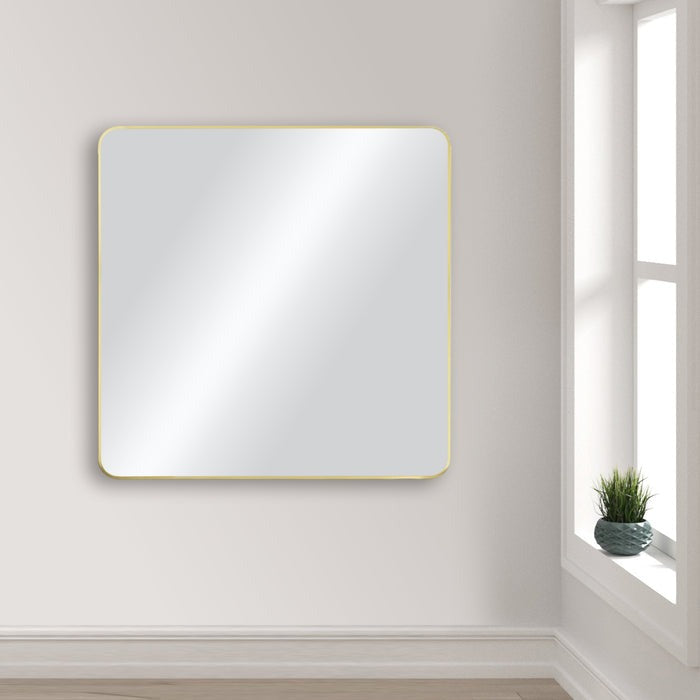 Blossom FM2 36"x36" Brush Gold Square Sleek Durable Metal Framed Mirror