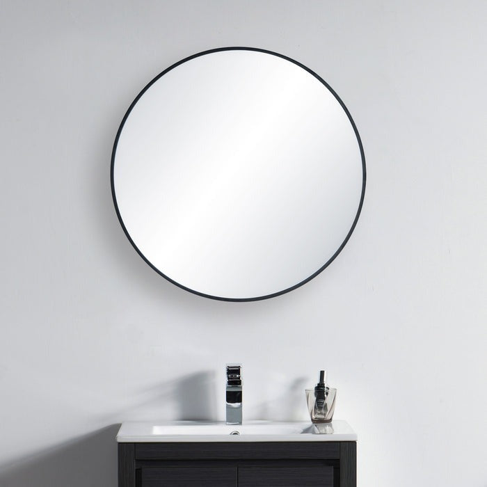 Blossom FM3 24" Matte Black Round Sleek Durable Metal Framed Mirror