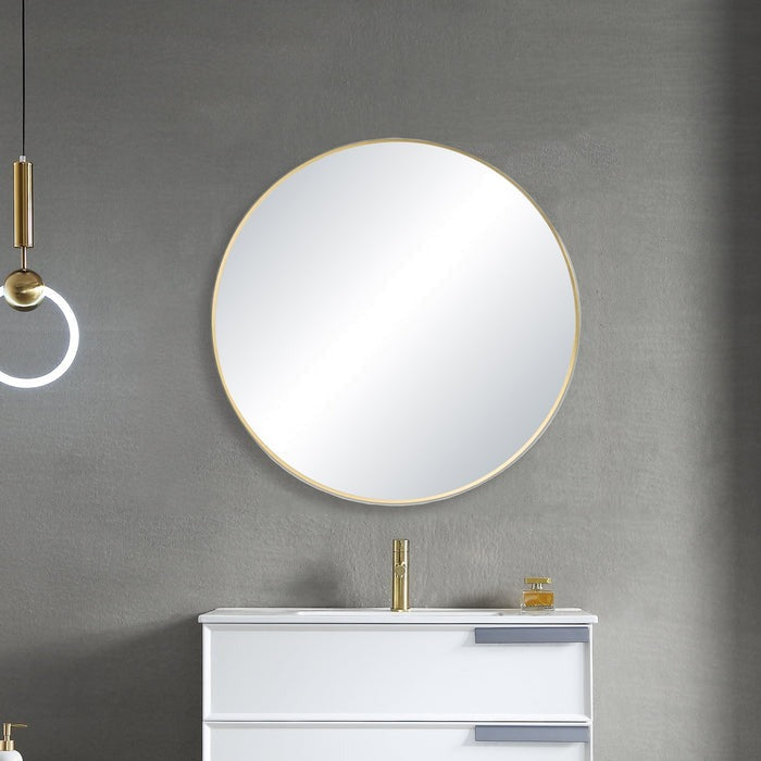 Blossom FM3 36" Brush Gold Round Sleek Durable Metal Framed Mirror