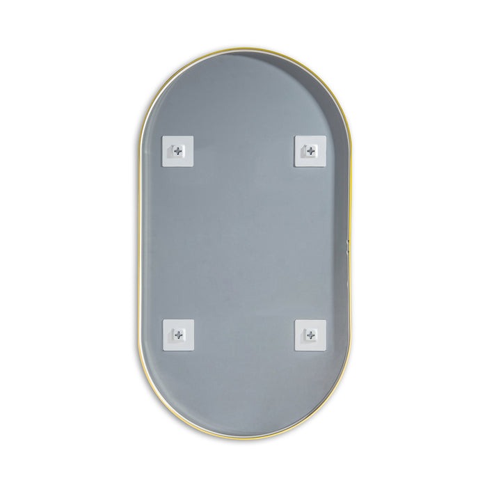 Blossom FM4 24" x 44" Brush Gold Oval Sleek Durable Metal Framed Mirror
