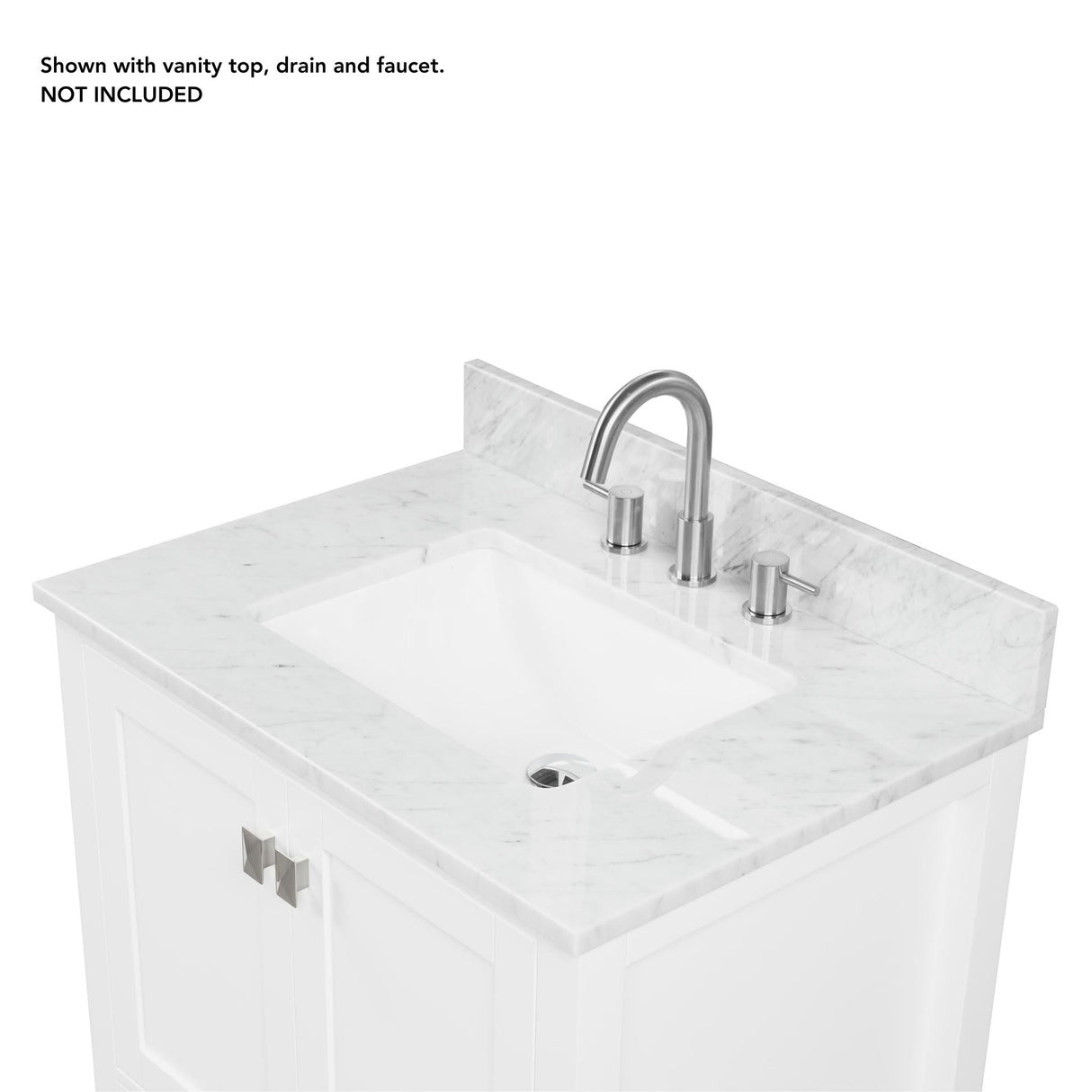 Blossom Geneva 30" 2-Door 1-Drawer Matte White Freestanding Solid Wood Single Vanity Base